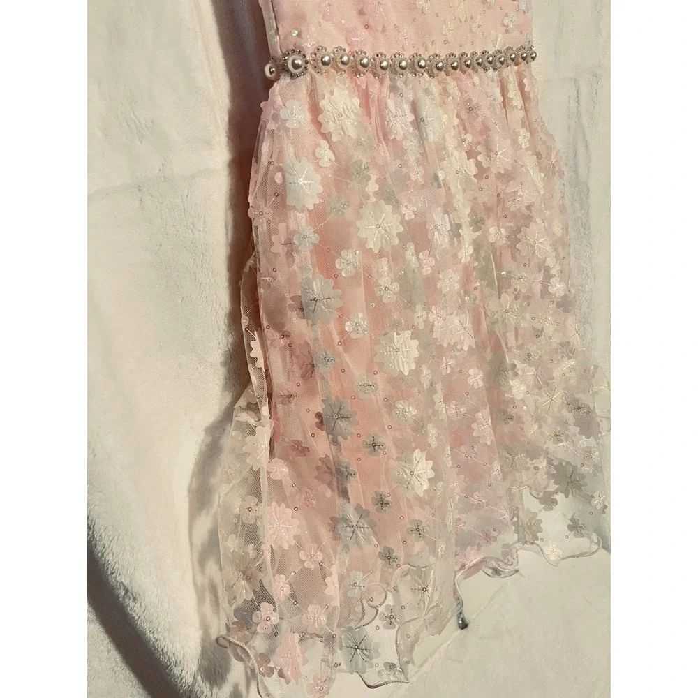 Toddler Girls American Princess Dress Size 4 Blush Ivory Flower Girl NWT